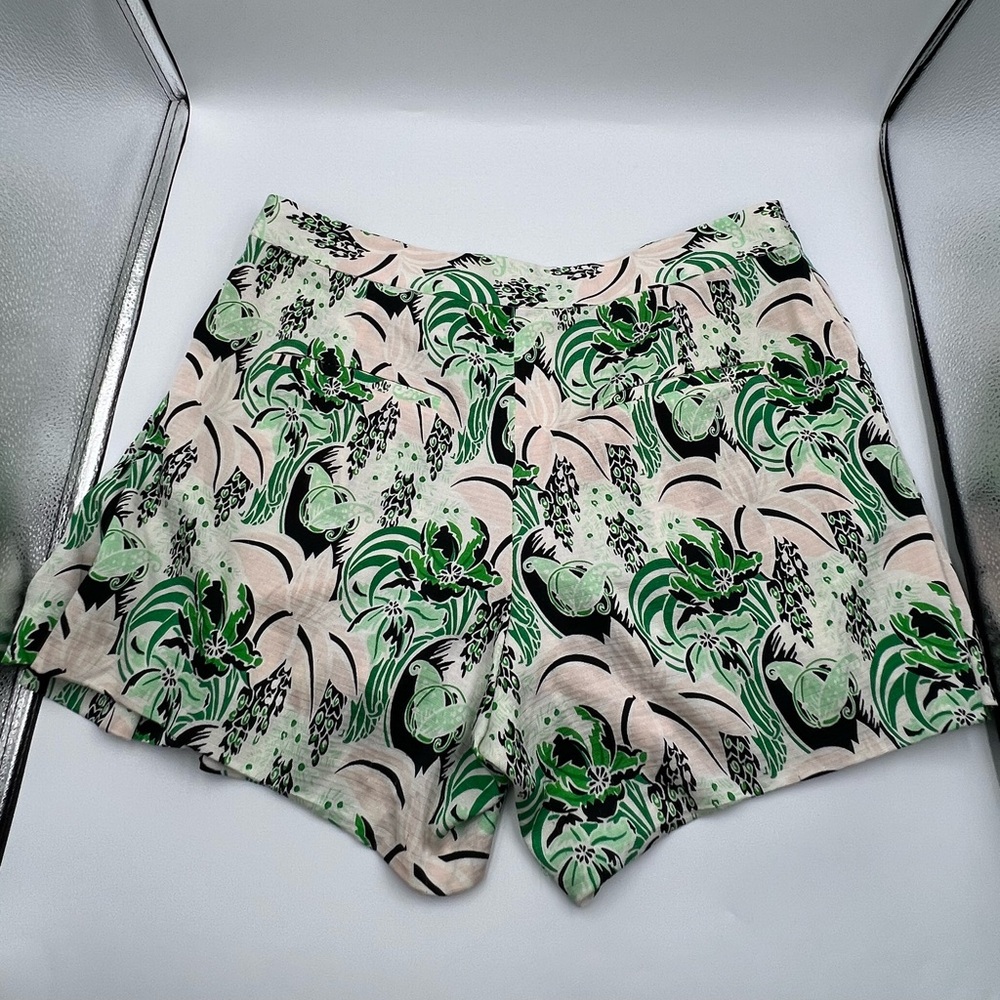 Veronica Beard Palm Garden Print Pleated Skort - Picture 3 of 8